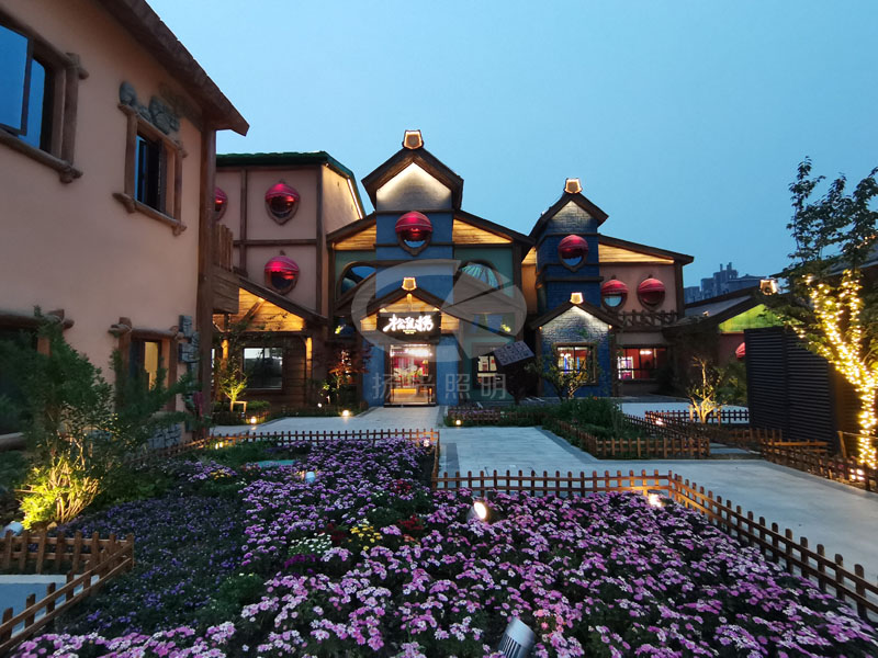 鄉村小鎮夜景燈光工程實拍圖二