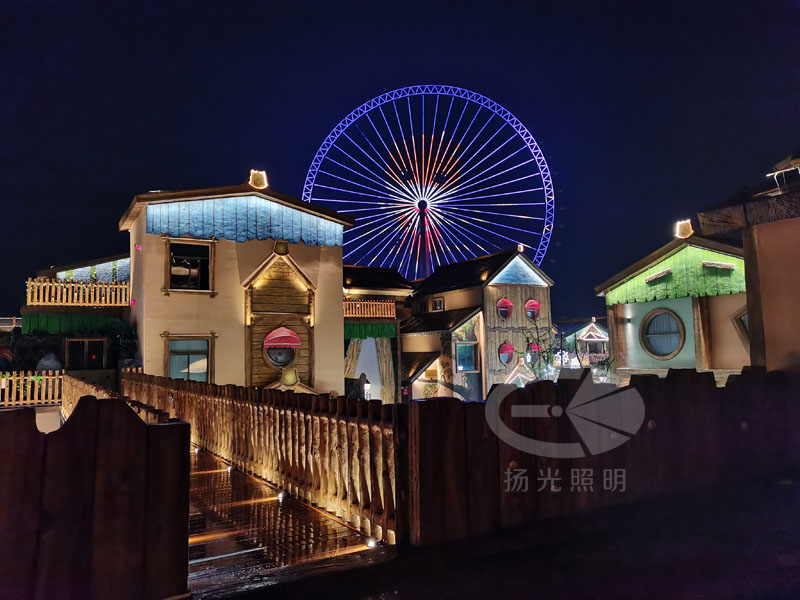 鄉村小鎮夜景燈光工程實拍圖一