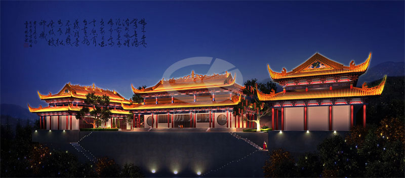 古建景觀亮化設計效果圖一