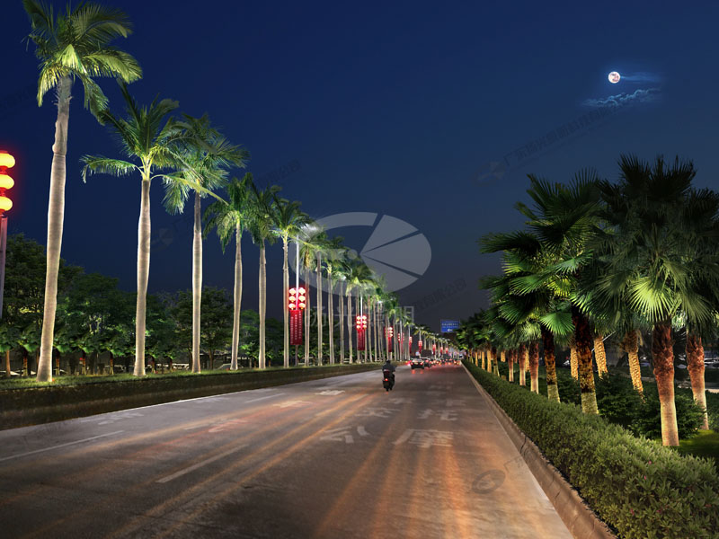 城市道路夜景燈光設計效果圖二