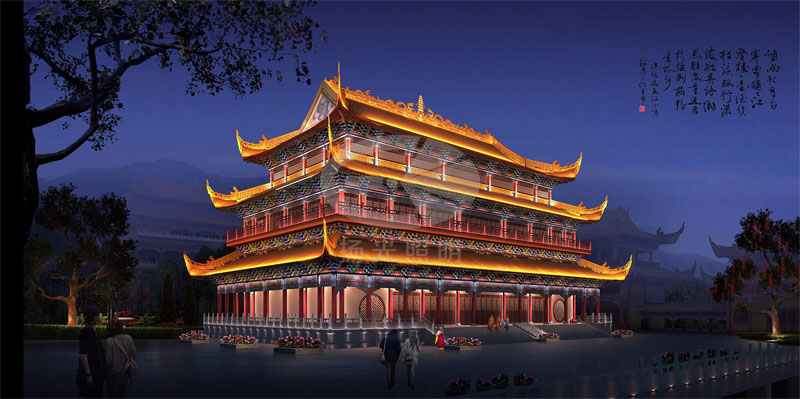 古建筑照明設計效果圖二