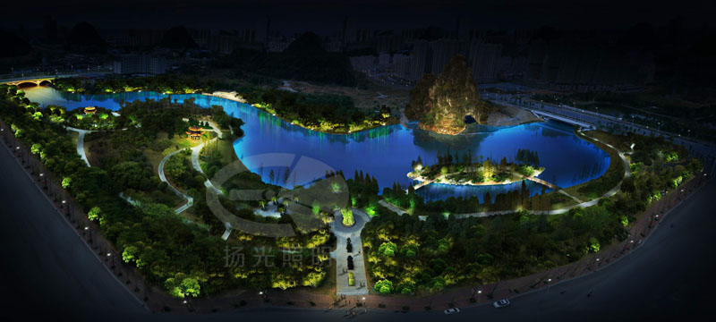 公園照明工程設計鳥瞰圖