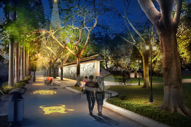 公園夜景照明設計效果圖