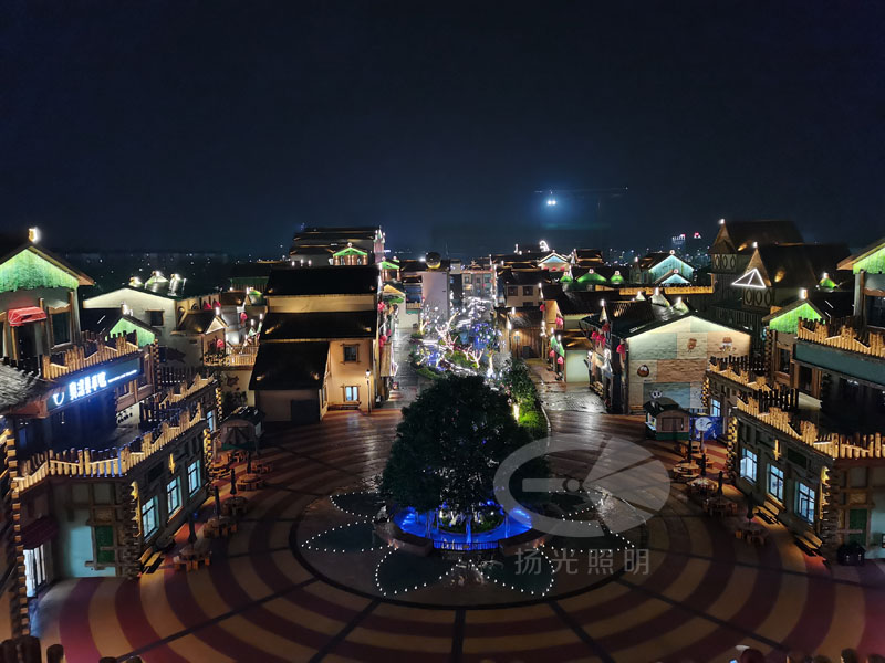 小鎮亮化工程夜景圖